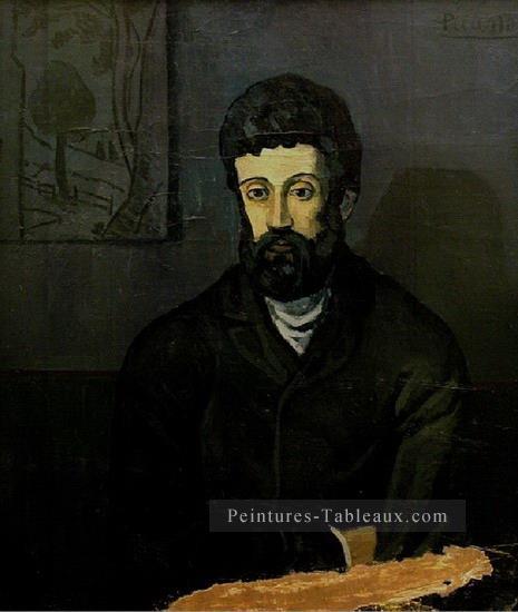 Portrait de Man Homme en bleu 1902 Pablo Picasso Peintures à l'huile